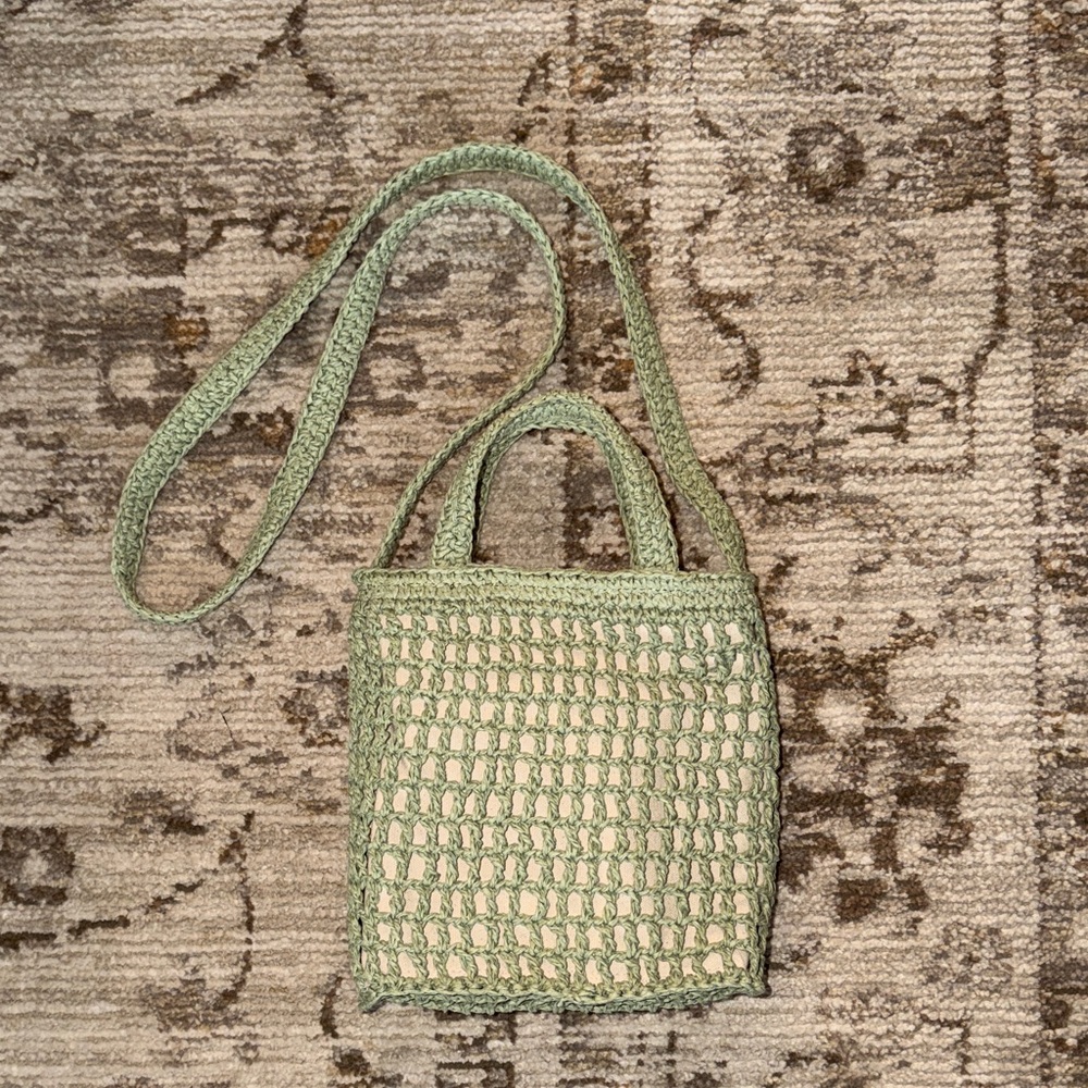NWT Madewell Green Woven Cross Body Bag